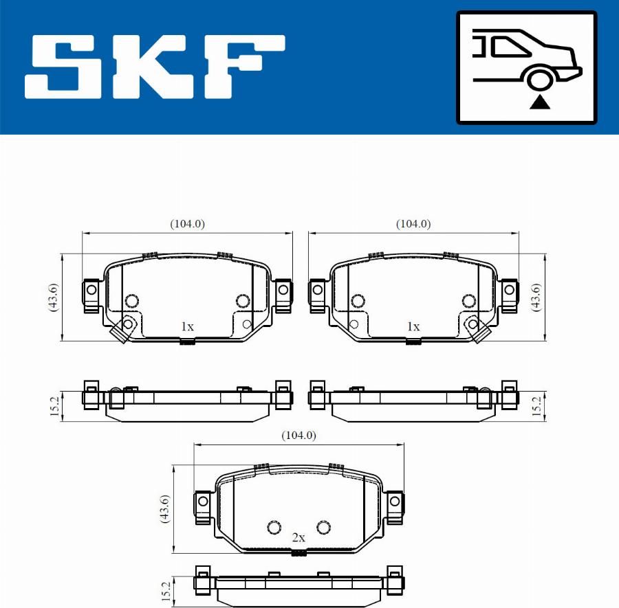 SKF VKBP 90499 A - Тормозные колодки, дисковые, комплект autodnr.net