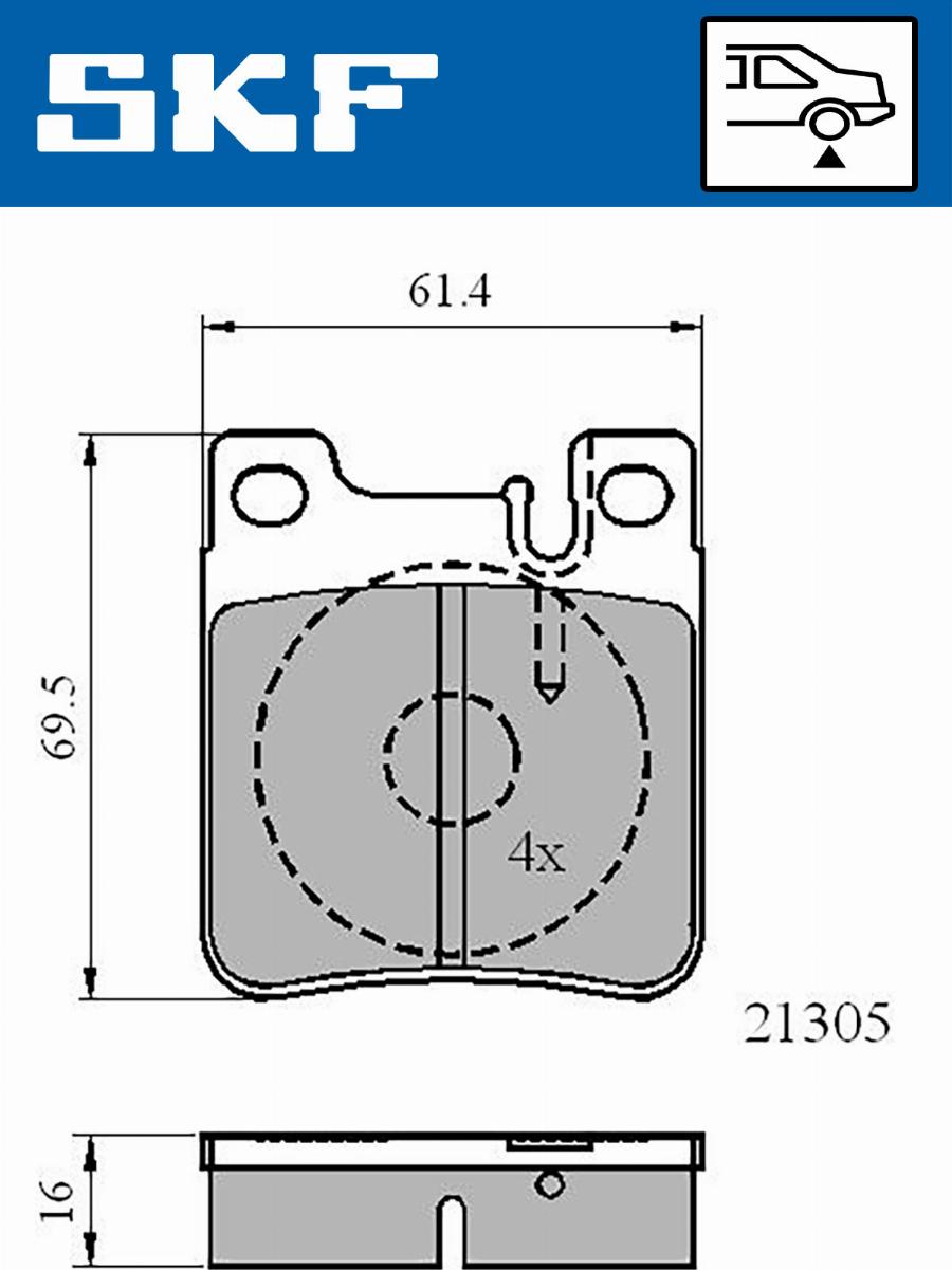 SKF VKBP 90502 - Гальмівні колодки, дискові гальма autocars.com.ua