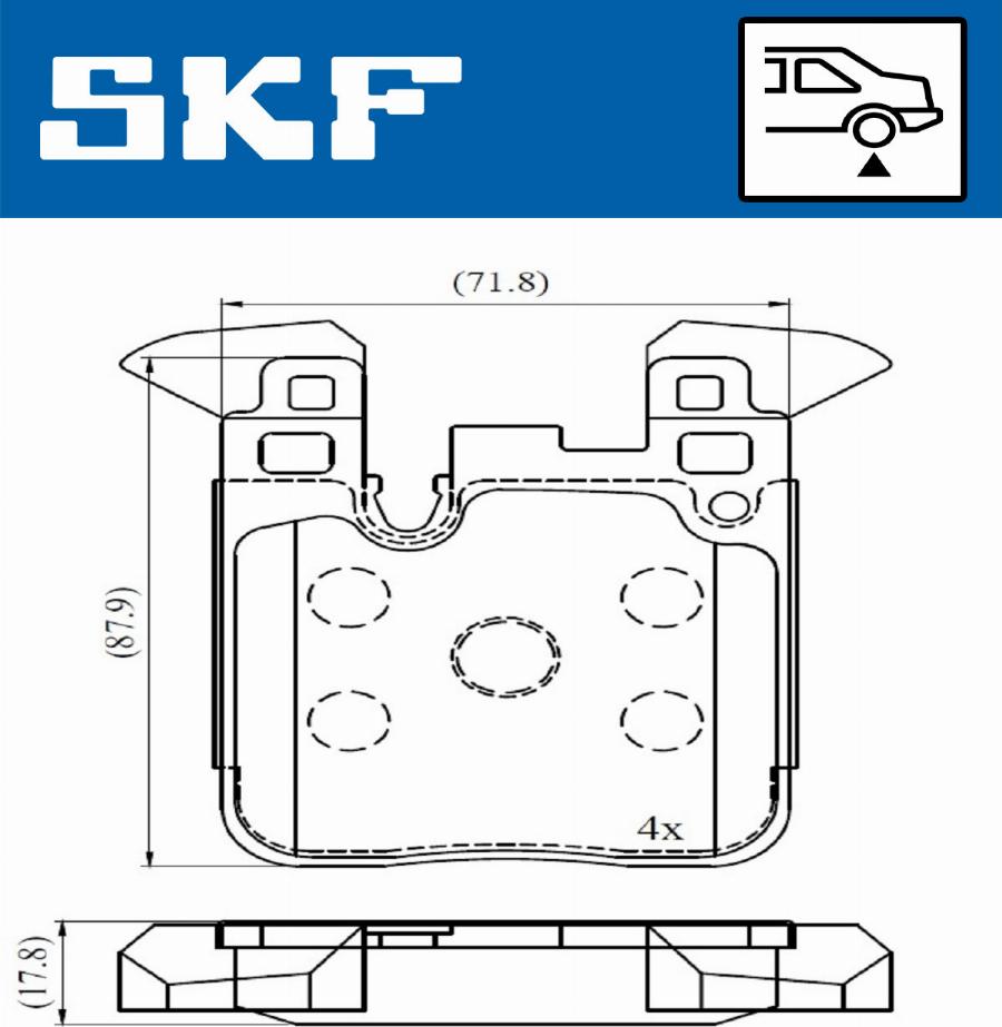 SKF VKBP 90554 - Гальмівні колодки, дискові гальма autocars.com.ua