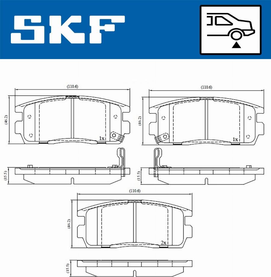 SKF VKBP 90556 A - Тормозные колодки, дисковые, комплект autodnr.net