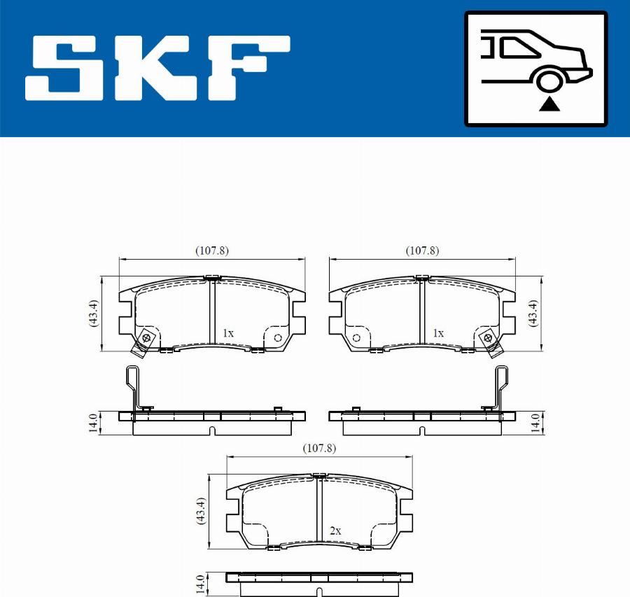SKF VKBP 90571 A - Тормозные колодки, дисковые, комплект avtokuzovplus.com.ua