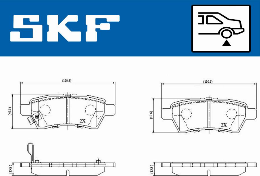 SKF VKBP 90597 A - Гальмівні колодки, дискові гальма autocars.com.ua