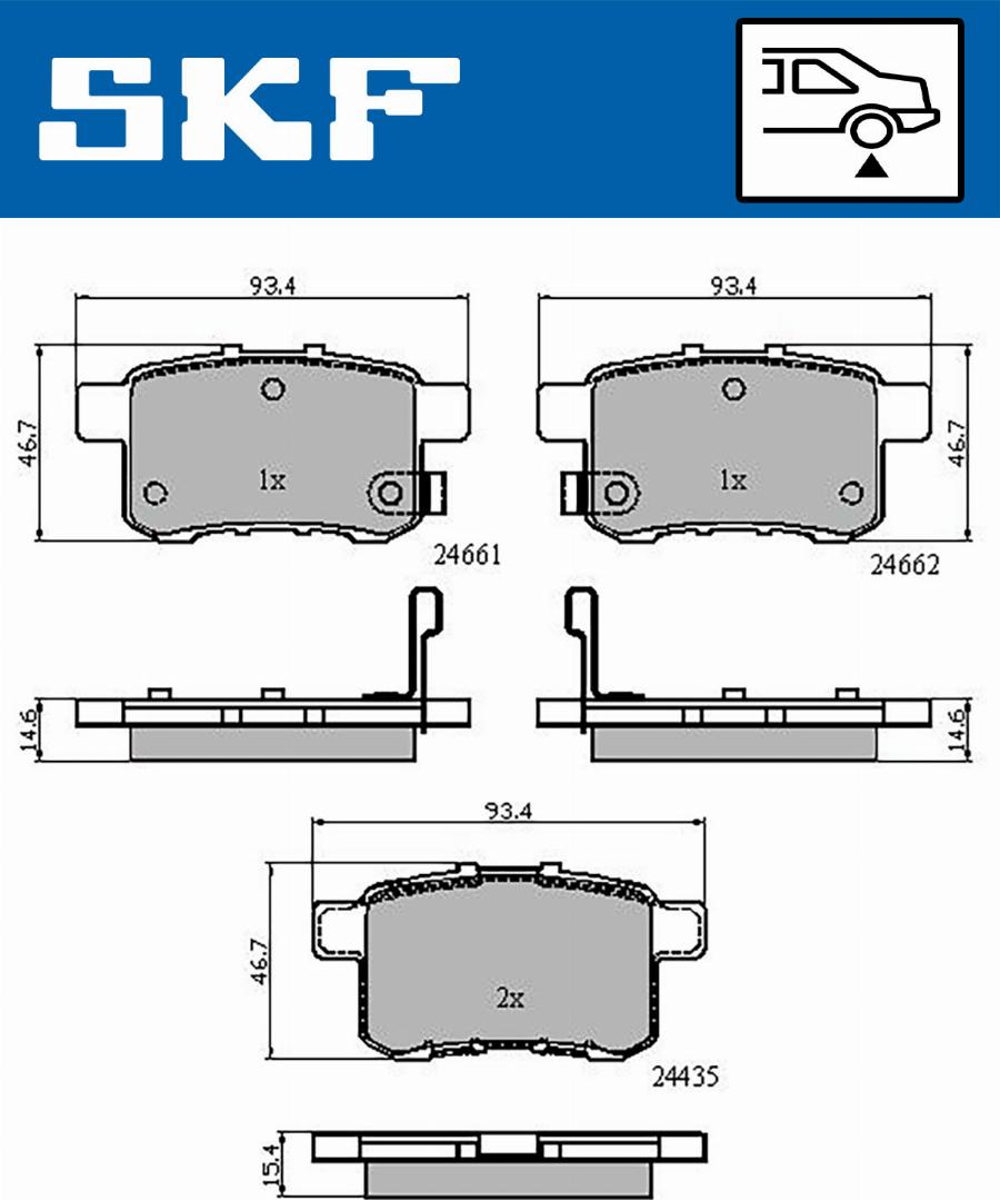 SKF VKBP 90613 A - Тормозные колодки, дисковые, комплект avtokuzovplus.com.ua