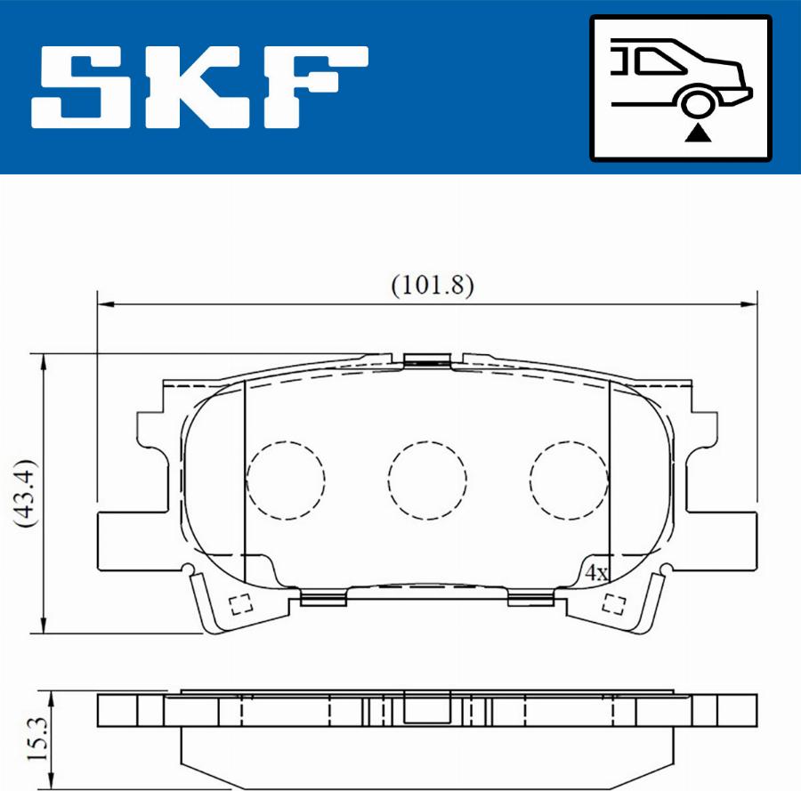 SKF VKBP 90615 - Тормозные колодки, дисковые, комплект autodnr.net