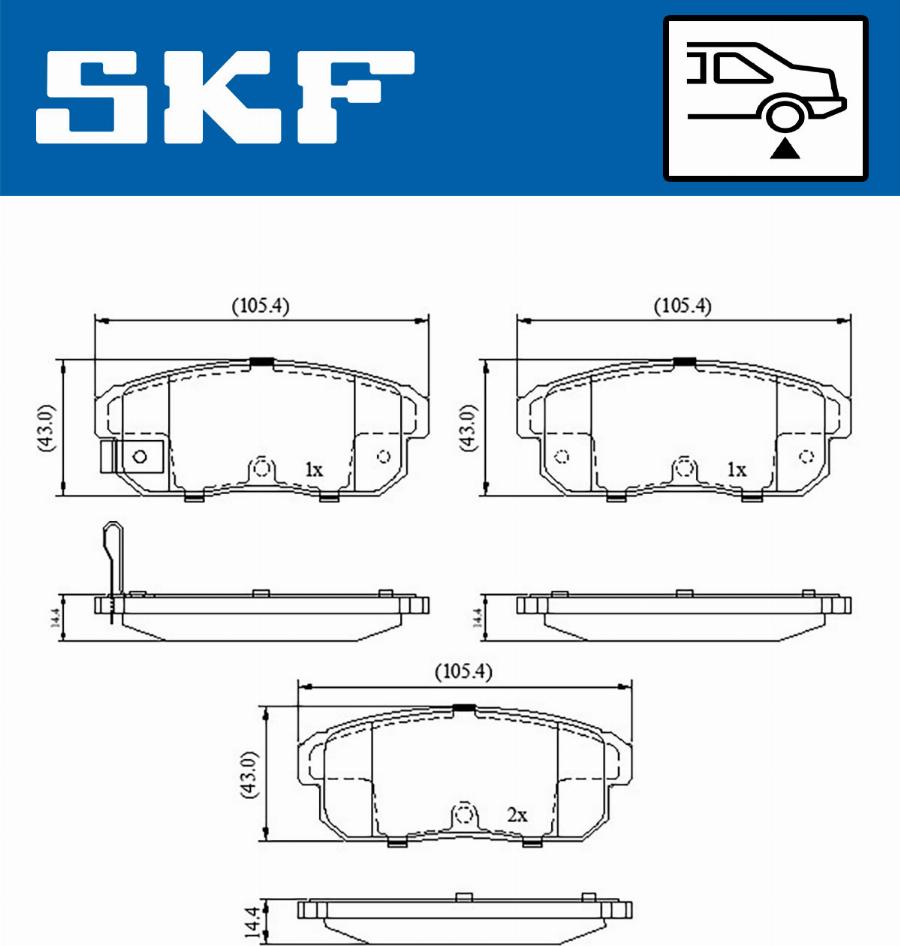 SKF VKBP 90620 A - Гальмівні колодки, дискові гальма autocars.com.ua