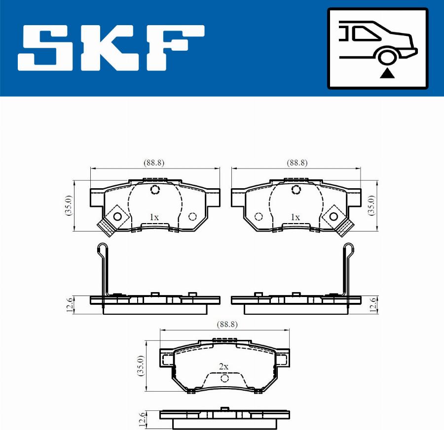 SKF VKBP 90624 A - Гальмівні колодки, дискові гальма autocars.com.ua