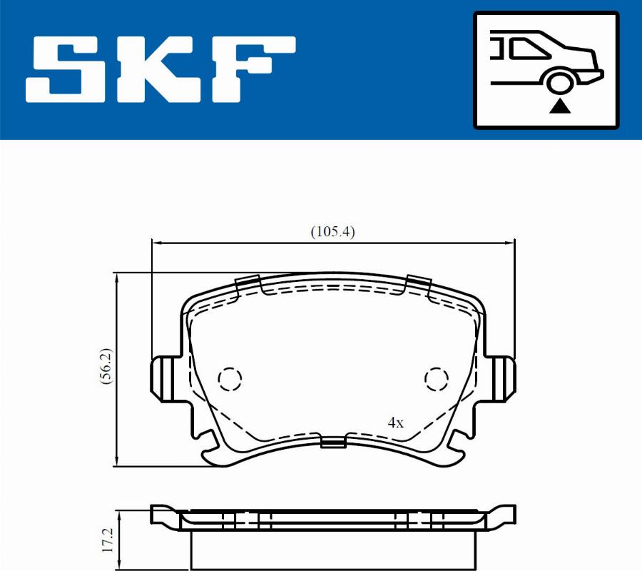 SKF VKBP 90662 - Тормозные колодки, дисковые, комплект autodnr.net