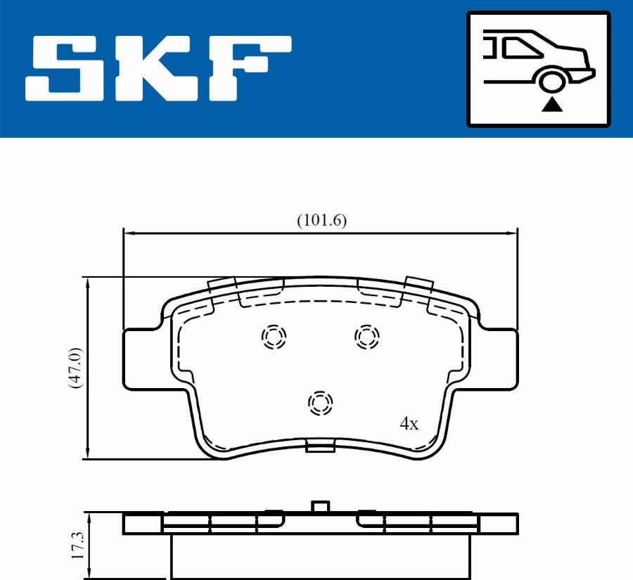 SKF VKBP 90670 - Гальмівні колодки, дискові гальма autocars.com.ua