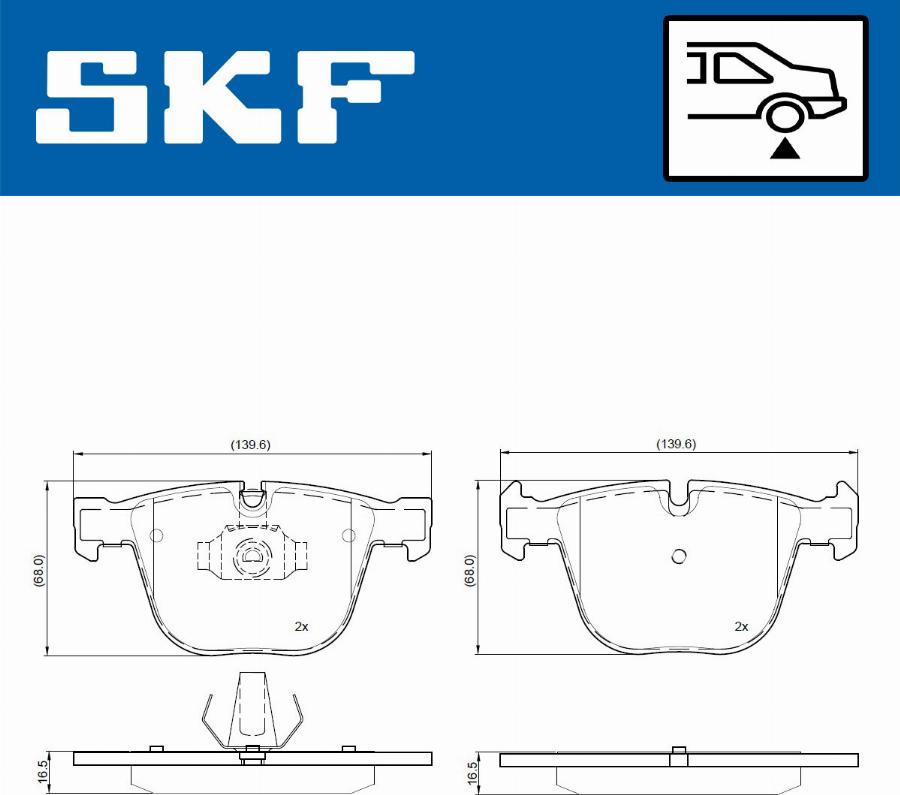 SKF VKBP 90696 - Тормозные колодки, дисковые, комплект avtokuzovplus.com.ua