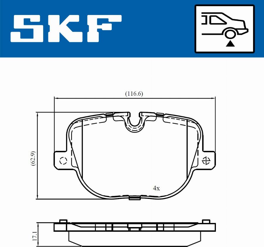 SKF VKBP 90707 - Гальмівні колодки, дискові гальма autocars.com.ua