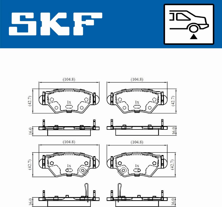 SKF VKBP 90806 A - Гальмівні колодки, дискові гальма autocars.com.ua