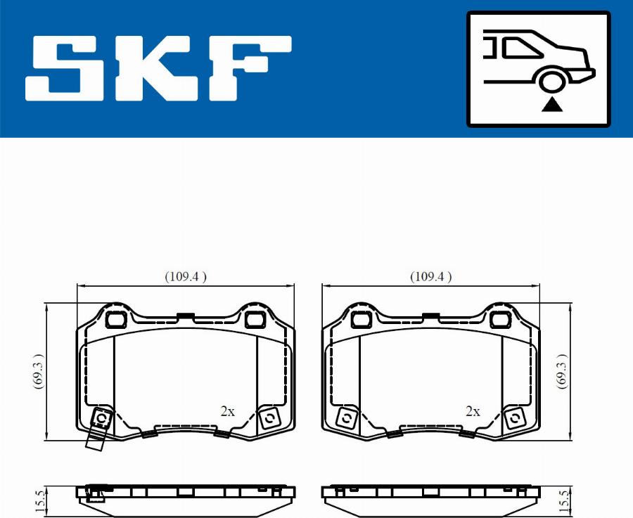 SKF VKBP 90849 A - Тормозные колодки, дисковые, комплект autodnr.net
