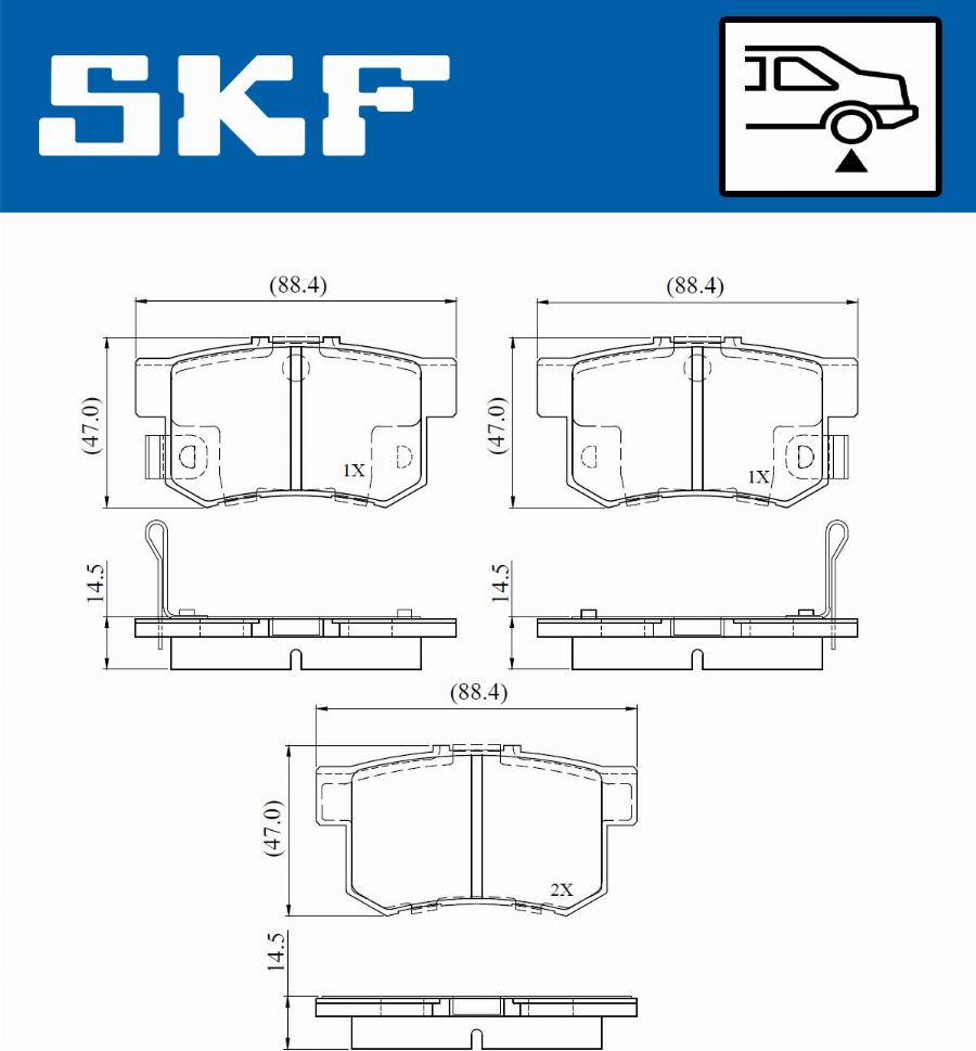 SKF VKBP 90867 A - Гальмівні колодки, дискові гальма autocars.com.ua