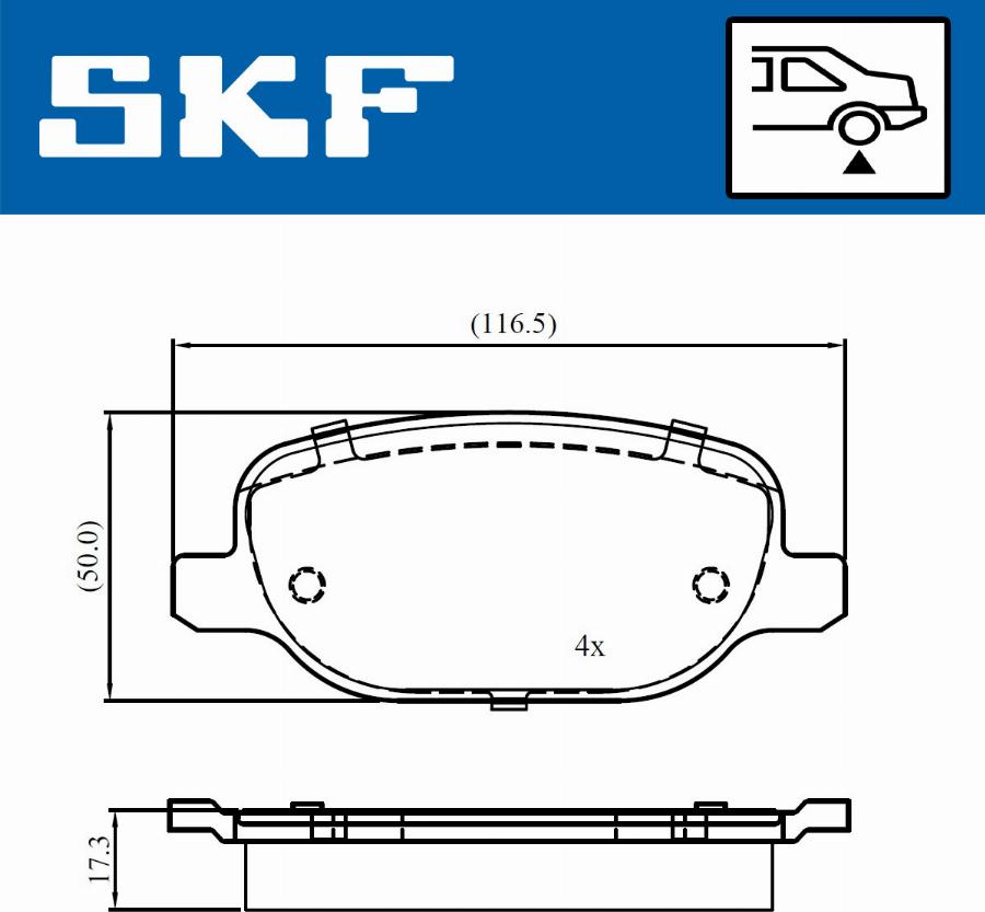 SKF VKBP 90972 - Гальмівні колодки, дискові гальма autocars.com.ua