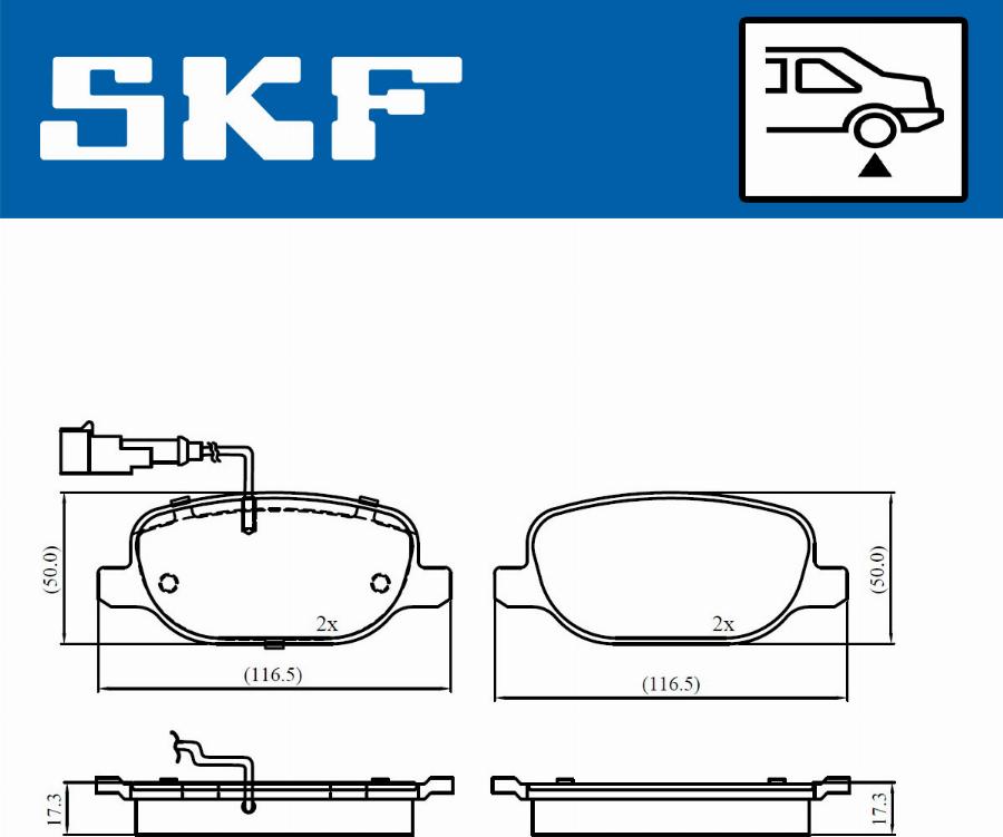 SKF VKBP 91046 E - Гальмівні колодки, дискові гальма autocars.com.ua