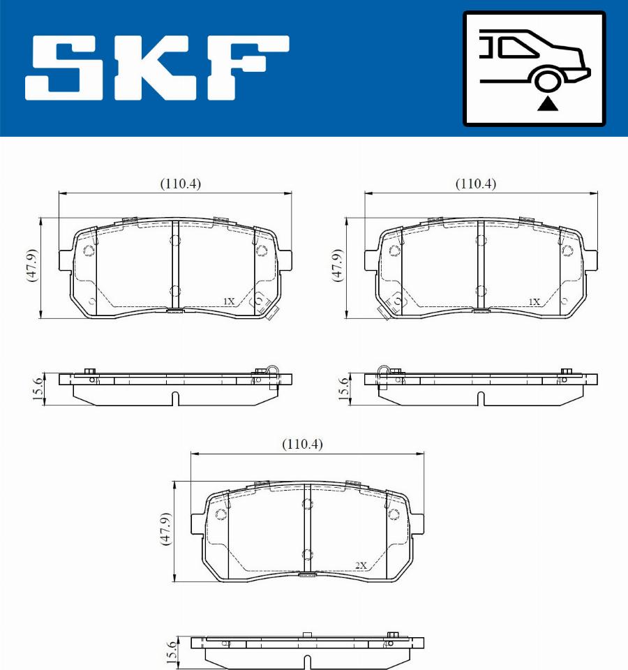 SKF VKBP 91103 A - Тормозные колодки, дисковые, комплект avtokuzovplus.com.ua