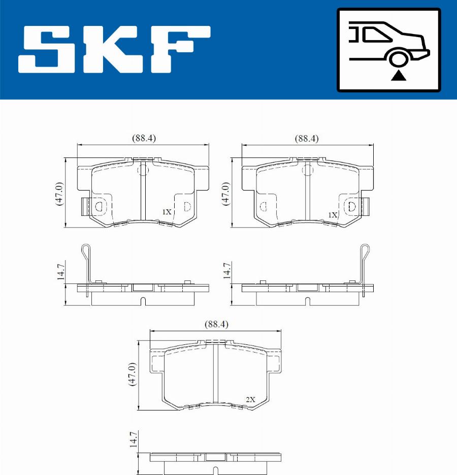 SKF VKBP 91112 A - Тормозные колодки, дисковые, комплект avtokuzovplus.com.ua