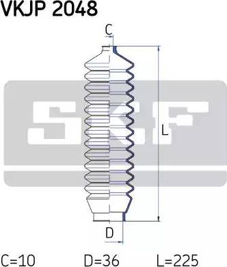 SKF VKJP 2048 - Комплект пыльника, рулевое управление avtokuzovplus.com.ua