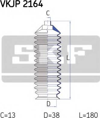 SKF VKJP 2164 - Комплект пыльника, рулевое управление autodnr.net