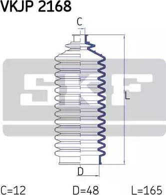 SKF VKJP 2168 - Комплект пилника, рульове управління autocars.com.ua