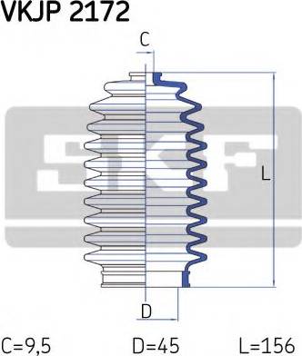 SKF VKJP 2172 - Комплект пилника, рульове управління autocars.com.ua