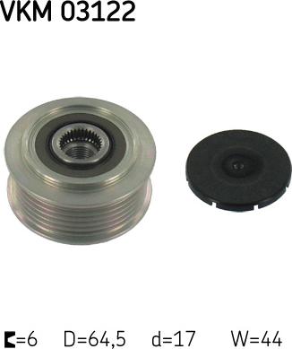 SKF VKM 03122 - Шкив генератора, муфта avtokuzovplus.com.ua