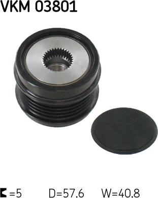 SKF VKM 03801 - Шкив генератора, муфта avtokuzovplus.com.ua