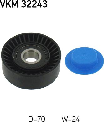 SKF VKM 32243 - Паразитний / провідний ролик, поліклиновий ремінь autocars.com.ua