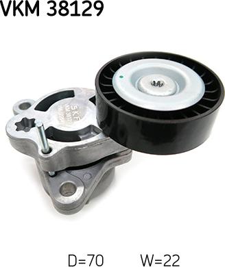 SKF VKM 38129 - Направляющий ролик, поликлиновый ремень avtokuzovplus.com.ua