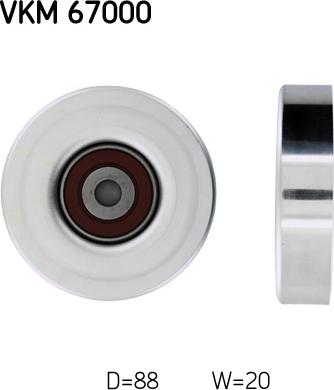 SKF VKM 67000 - Паразитний / провідний ролик, поліклиновий ремінь autocars.com.ua
