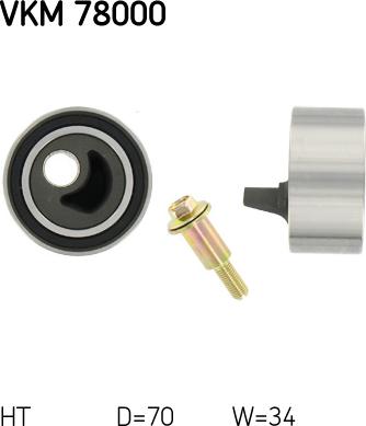 SKF VKM 78000 - Натяжна ролик, ремінь ГРМ autocars.com.ua