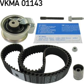 SKF VKMA 01143 - Ремонтний комплект для заміни паса газорозподільчого механізму autocars.com.ua