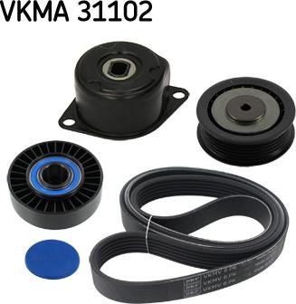 SKF VKMA 31102 - Поликлиновий ремінний комплект autocars.com.ua