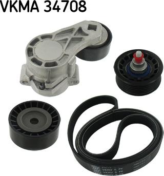 SKF VKMA 34708 - Поликлиновий ремінний комплект autocars.com.ua