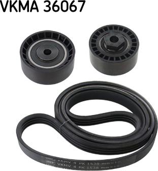 SKF VKMA 36067 - Поликлиновий ремінний комплект autocars.com.ua