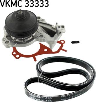 SKF VKMC 33333 - Водяний насос + комплект струмкових ременів autocars.com.ua