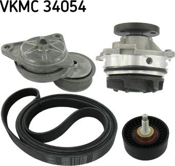 SKF VKMC 34054 - Водяний насос + комплект струмкових ременів autocars.com.ua