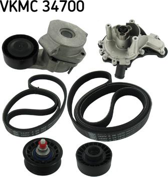 SKF VKMC 34700 - Водяной насос + комплект ручейковых ремней autodnr.net