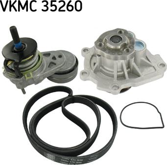 SKF VKMC 35260 - Водяной насос + комплект ручейковых ремней autodnr.net