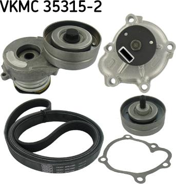 SKF VKMC 35315-2 - Водяний насос + комплект струмкових ременів autocars.com.ua