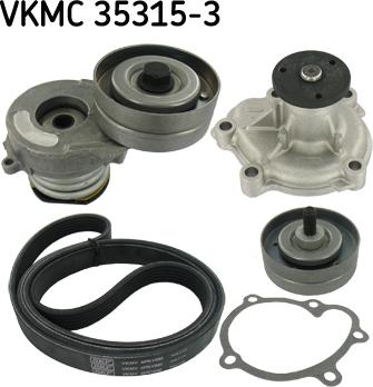 SKF VKMC 35315-3 - Водяний насос + комплект струмкових ременів autocars.com.ua