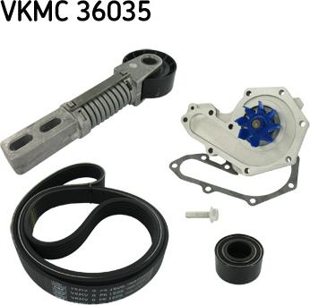 SKF VKMC 36035 - Водяной насос + комплект ручейковых ремней autodnr.net