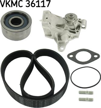 SKF VKMC 36117 - Водяний насос + комплект струмкових ременів autocars.com.ua