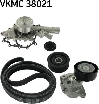 SKF VKMC 38021 - Водяной насос + комплект ручейковых ремней autodnr.net