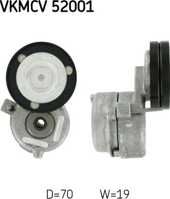 SKF VKMCV 52001 - Направляющий ролик, поликлиновый ремень avtokuzovplus.com.ua