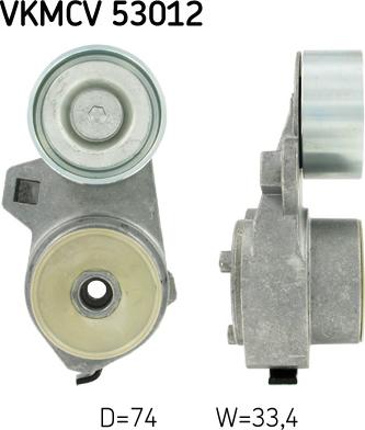 SKF VKMCV 53012 - Паразитний / провідний ролик, поліклиновий ремінь autocars.com.ua