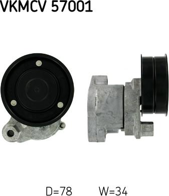 SKF VKMCV 57001 - Направляющий ролик, поликлиновый ремень autodnr.net