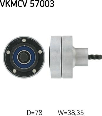 SKF VKMCV 57003 - Направляющий ролик, поликлиновый ремень autodnr.net