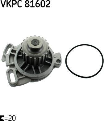 SKF VKPC 81602 - Водяний насос autocars.com.ua