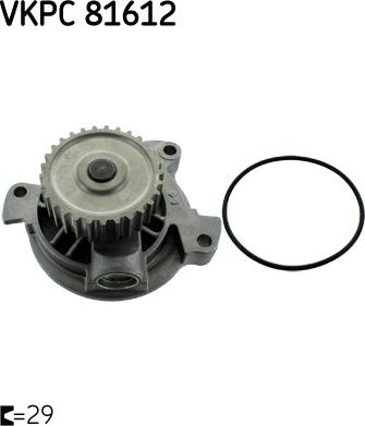 SKF VKPC 81612 - Водяний насос autocars.com.ua